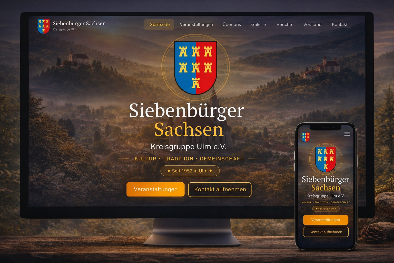 Siebenbürger Sachsen Ulm Website - Desktop und Mobile