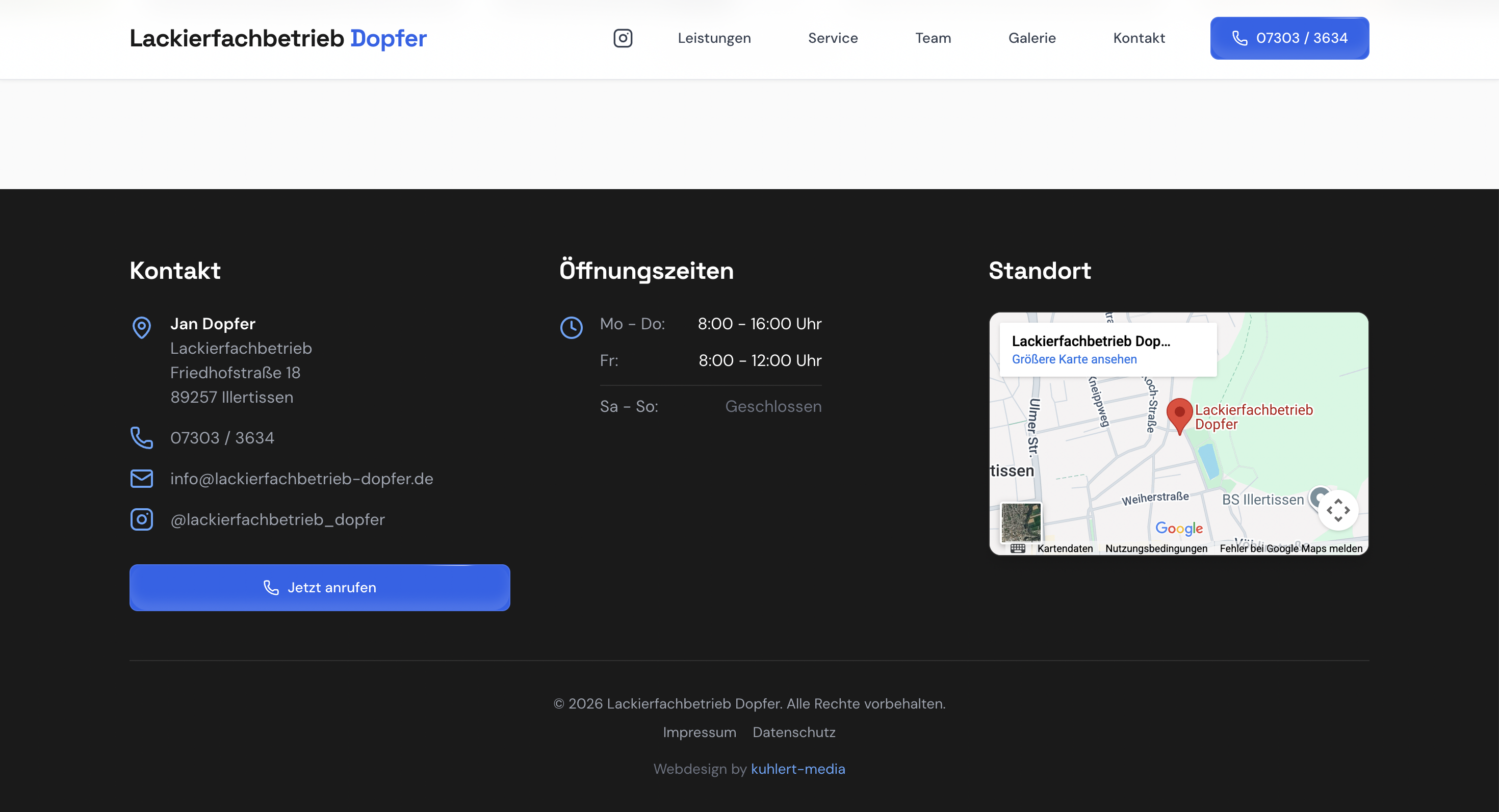 Dopfer Website Kontakt