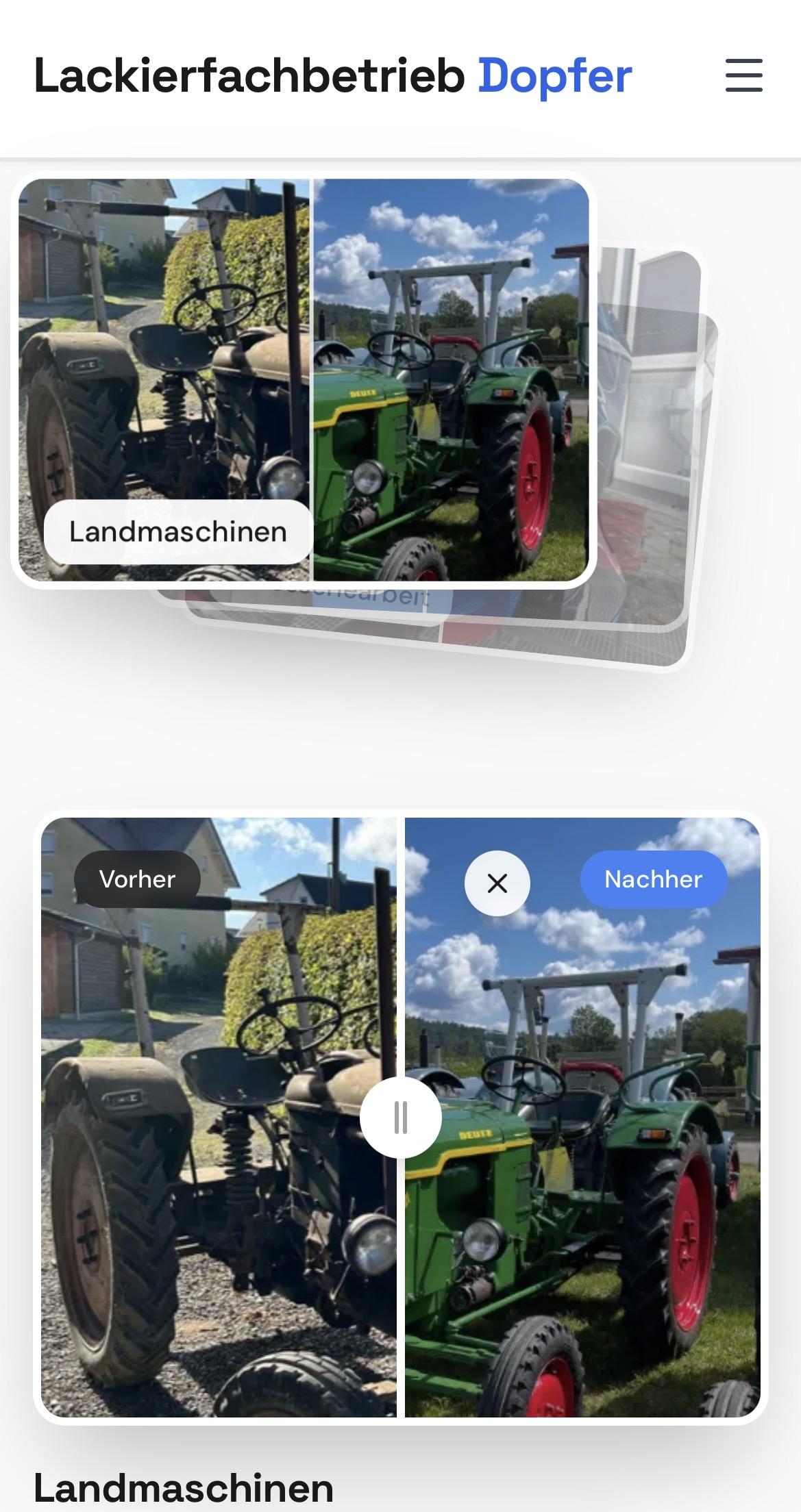 Dopfer Website Slider Mobile