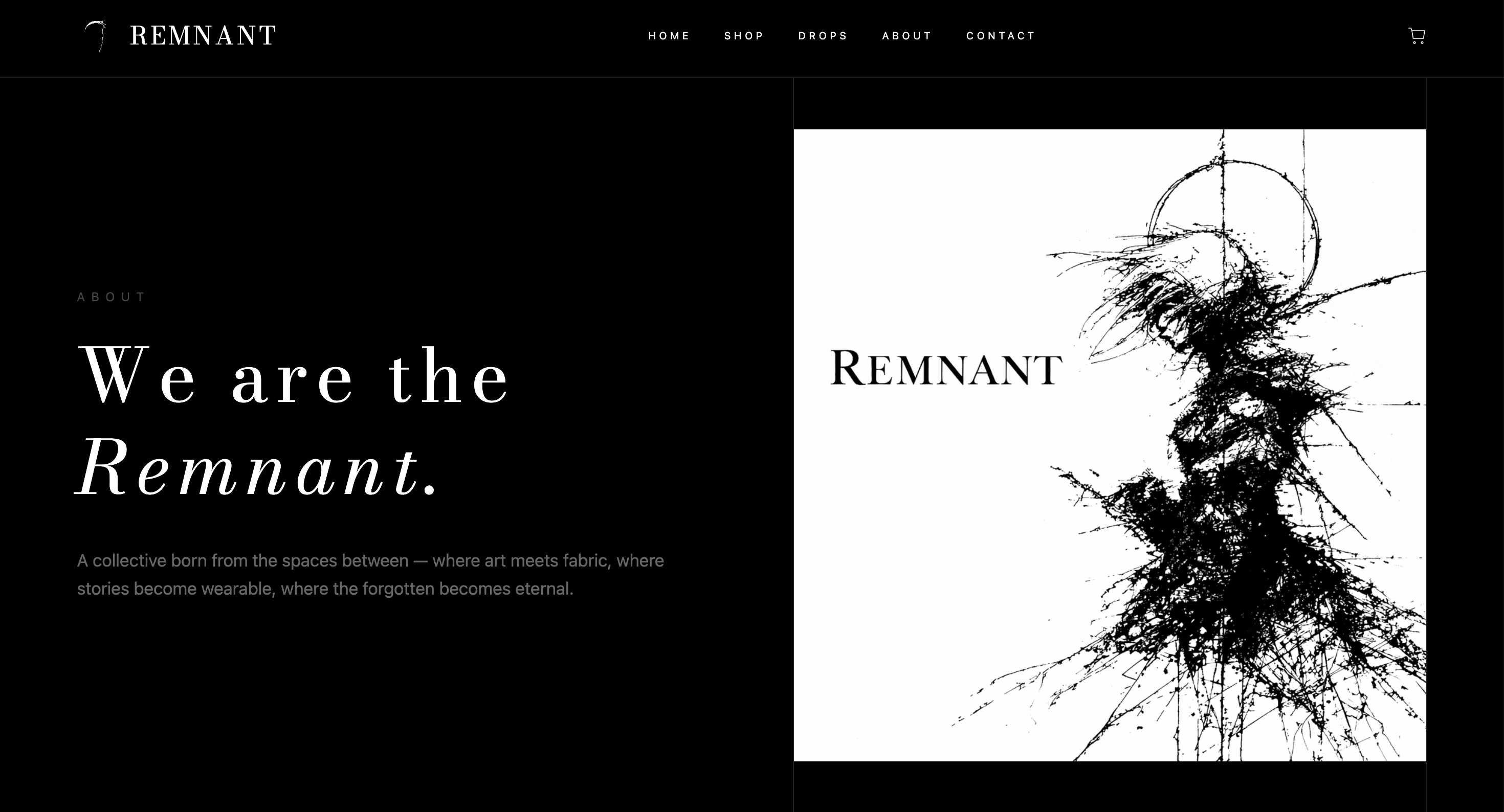 REMNANT-Clothing About Section - Desktop Ansicht